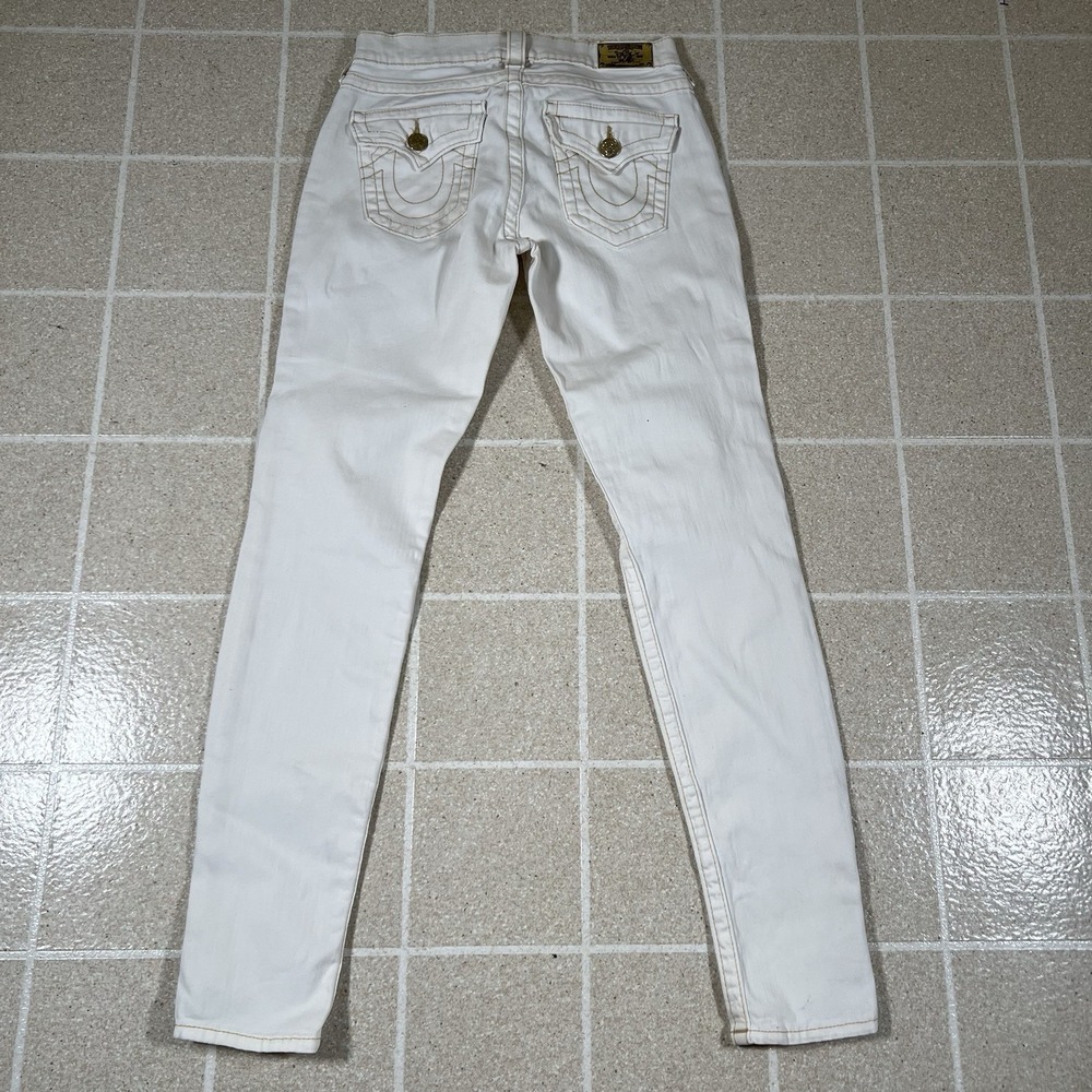True Religion Womens Size 26 White Mid Rise Serena Skinny Leg Denim Jeans